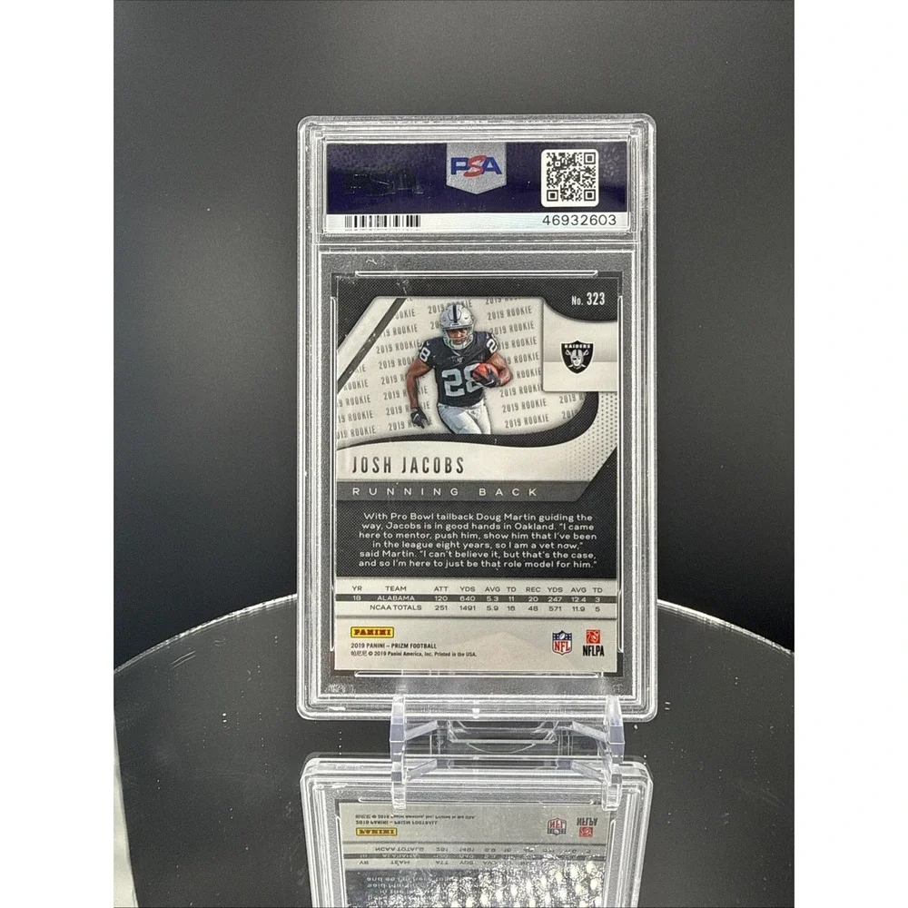 PSA 10 GEM MINT 2019 Panini Prizm Josh Jacobs Base Rookie Card RC #323 PSA 9